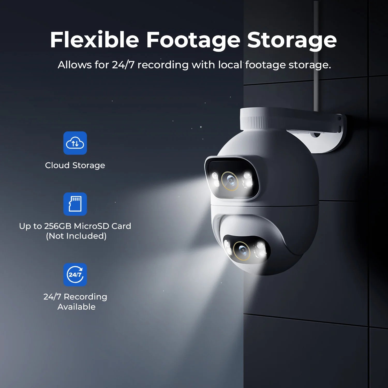 WiFi Outdoor Dual Lens Security Camera with 3K Video, Spotlight & Motion Alerts