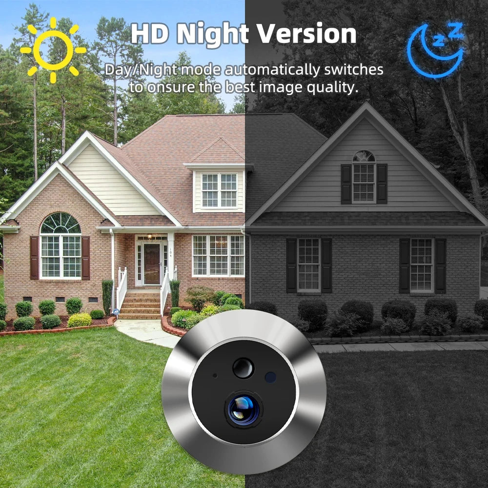 Smart 3MP Peephole Door Camera with 4.3" Display and Motion Alerts