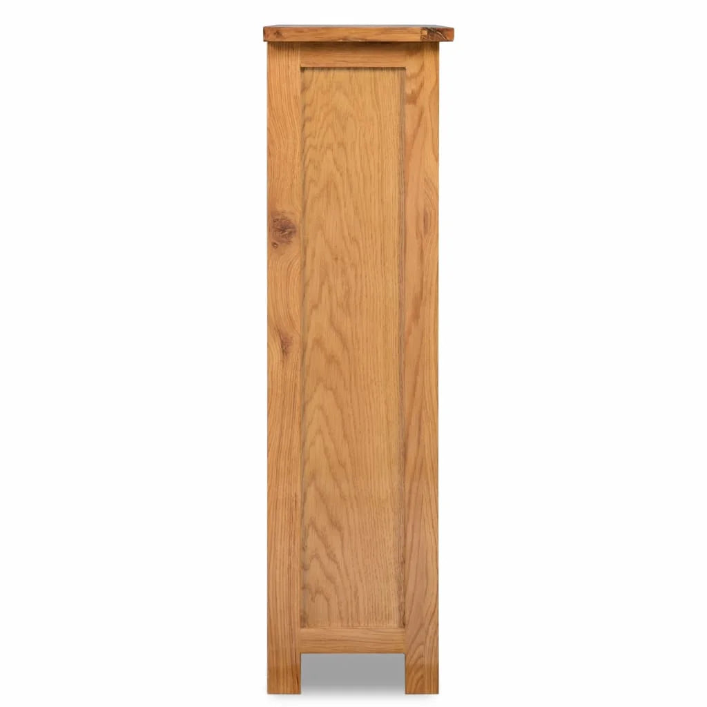 3-Tier Solid Oak Bookcase 70cm – Rustic Wooden Shelf Unit for Living Room or Study
