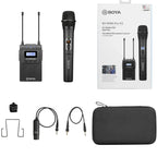 2-Transmitter Wireless Lavalier Mic Set with 100m Range