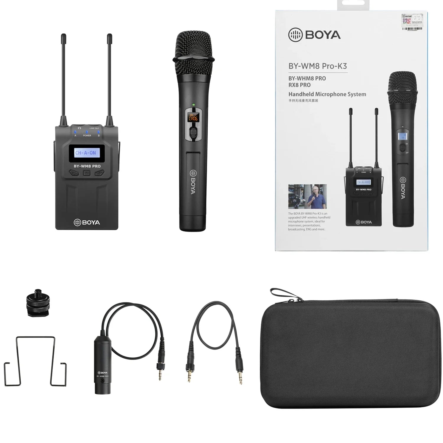 2-Transmitter Wireless Lavalier Mic Set with 100m Range
