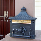 Retro Lockable Mailbox for Villa or Home Black