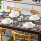 12-Piece Dinnerware Set for 4 Porcelain Plates and Bowls for Everyday Use