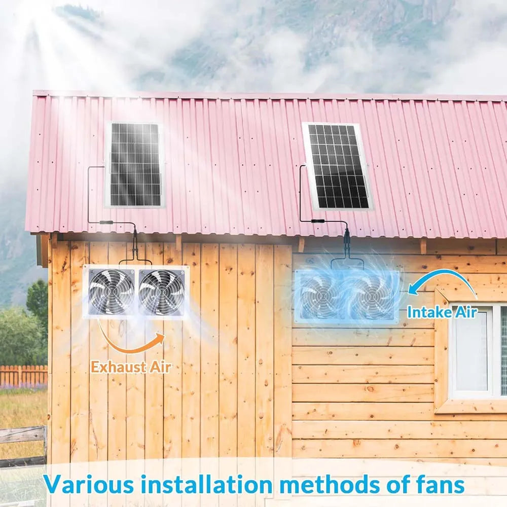 10W Solar Ventilator with Auto Temperature Control for Greenhouses & Sheds
