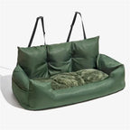 Green Waterproof Travel Dog Car Seat Bed with Safety Straps