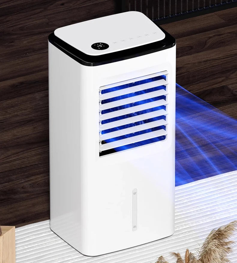 Home Cooling Fan with Remote Large Water Tank and Adjustable Wind Settings White