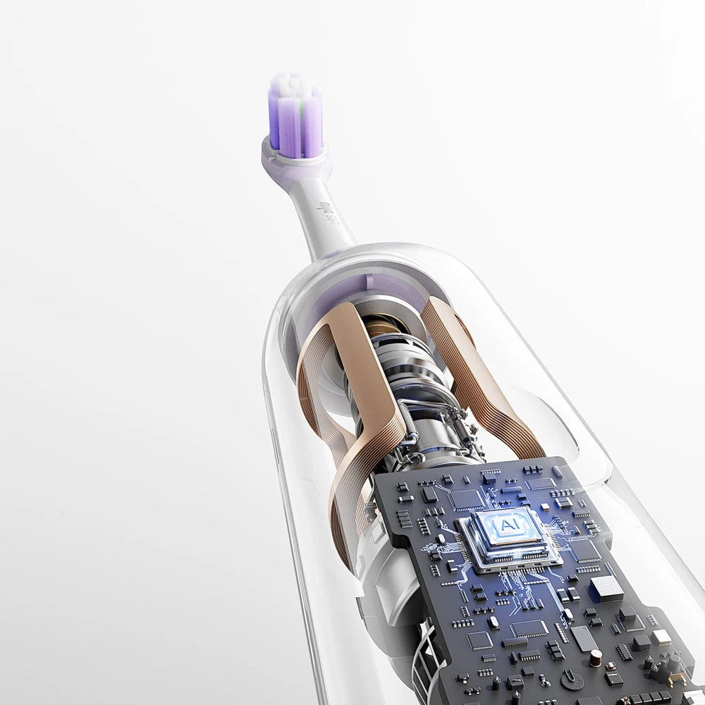 Smart Sonic Toothbrush with Display – 4 Cleaning Modes, 180-Day Battery, Travel Lock, Purple