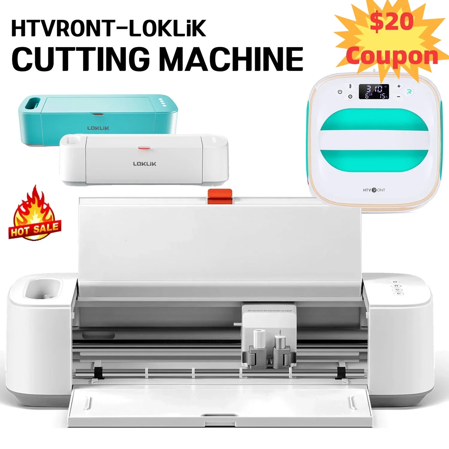 2-in-1 Vinyl Cutter & Heat Press Machine for T-Shirts and Mugs