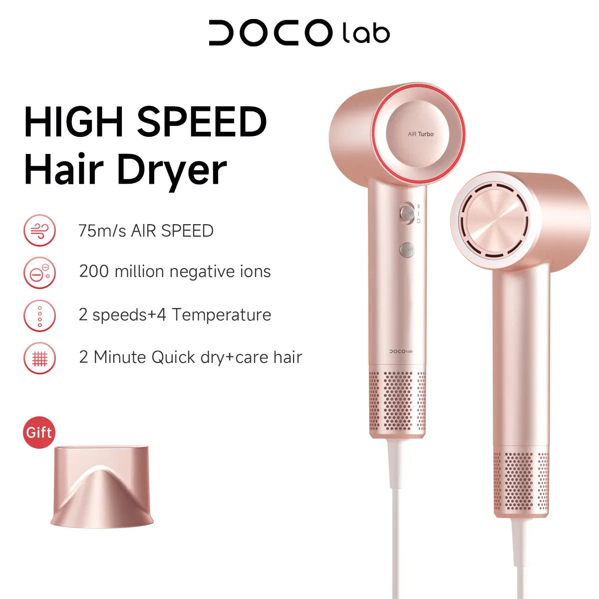 Lightweight Professional Hair Dryer with Temperature Control