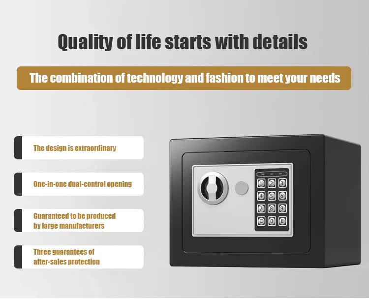 Portable Home Office Safe Box with Electronic Lock
