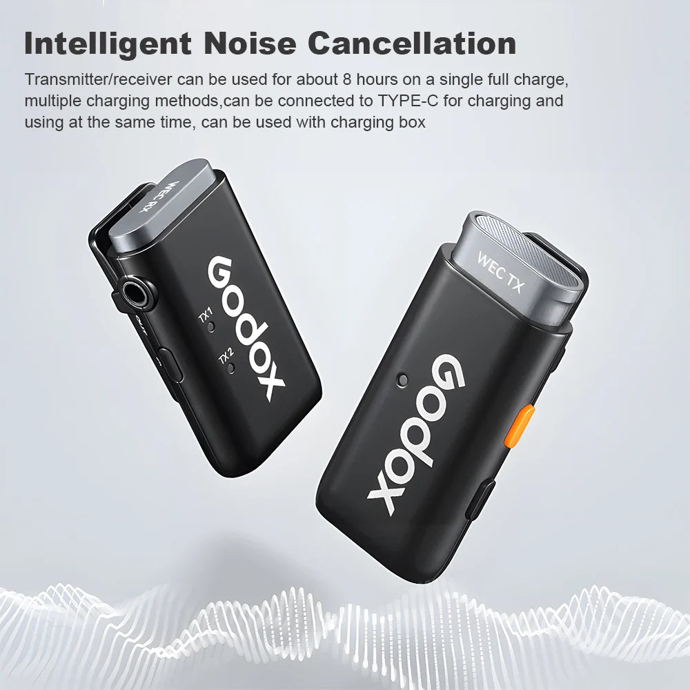 Portable 2.4GHz Wireless Lavalier Mic with Charging Case