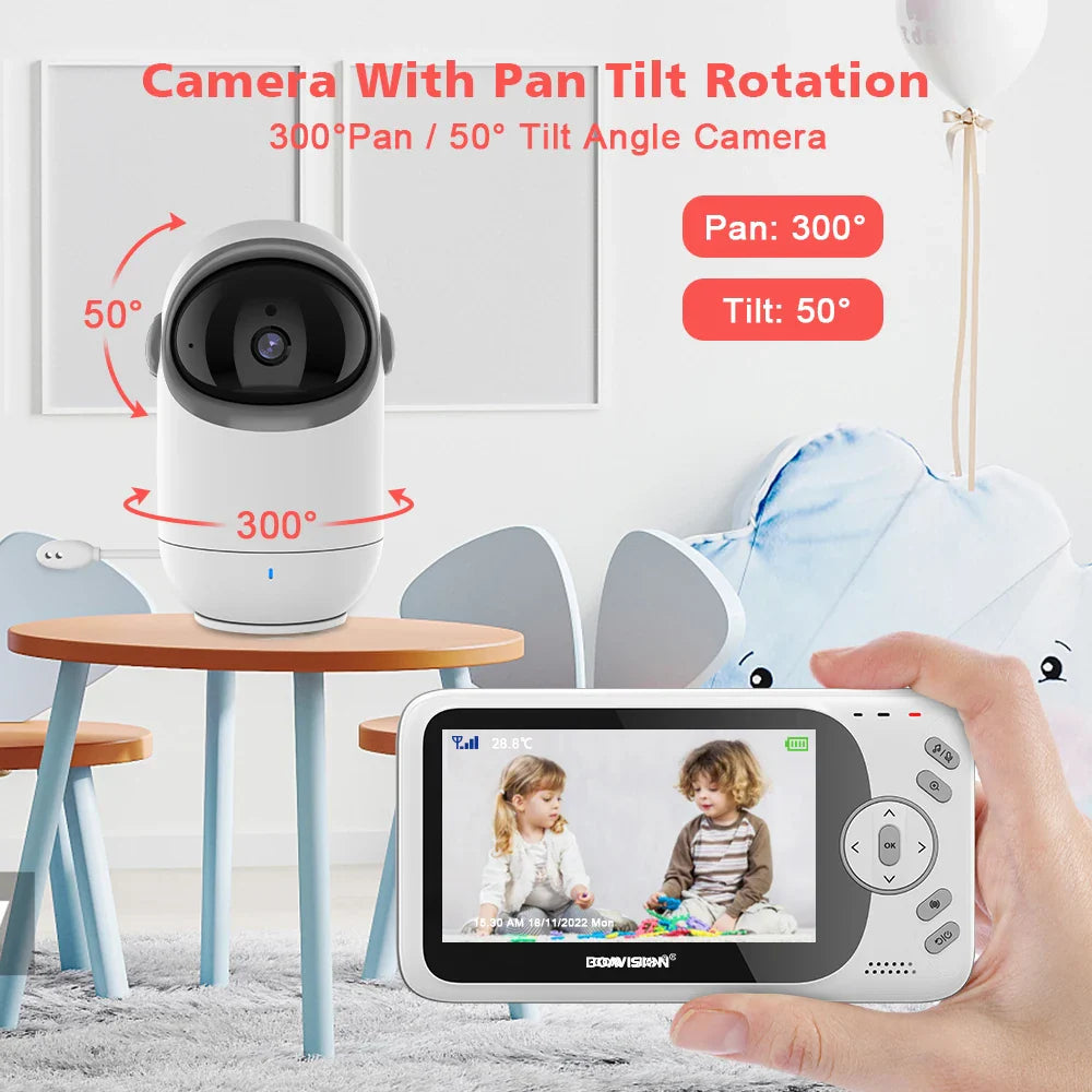 Wireless 4.3" Video Baby Monitor with 2-Way Audio & Night Vision -VB801 NO Plug