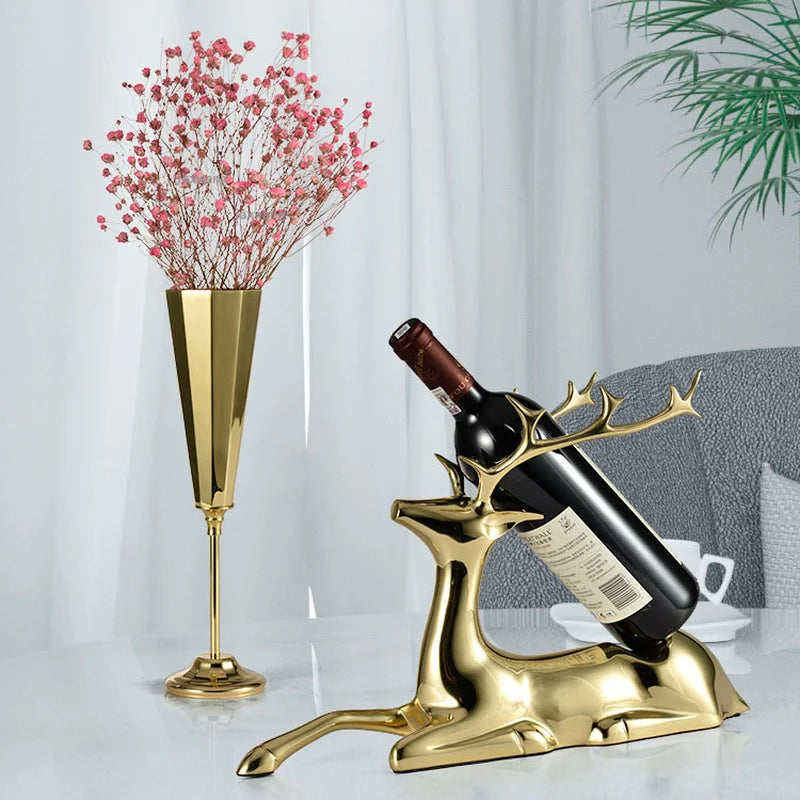 Creative Wine Bottle & Glass Stand Luxury Living Room or Cafe Display Organizer