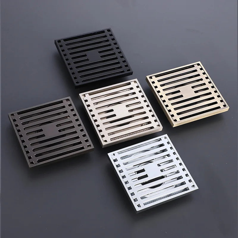 Gun Gray Stainless Steel Deep Water Floor Drain Anti-Odor, Waterproof, Bathroom & Laundry Use