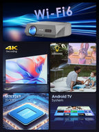 Portable 4K Home Cinema Projector Auto Focus WiFi