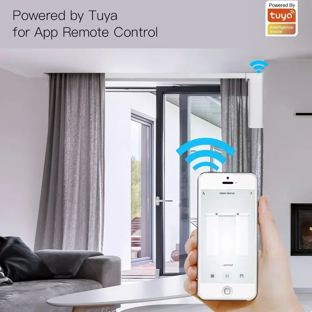 165" WiFi Motorized Curtain Track – App & Voice Control