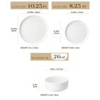 12-Piece Dinnerware Set for 4 Porcelain Plates and Bowls for Everyday Use