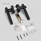Modern Bedroom & Bathroom Door Handle Lock – Zinc Alloy with Copper Cylinder