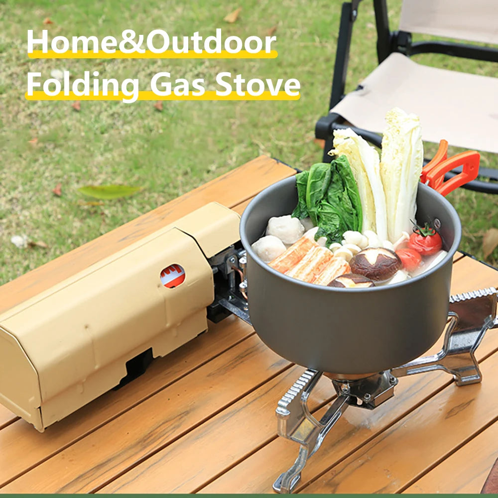 Outdoor Folding Gas Stove 2600W Portable Butane Camping Burner for Hiking & Picnics
