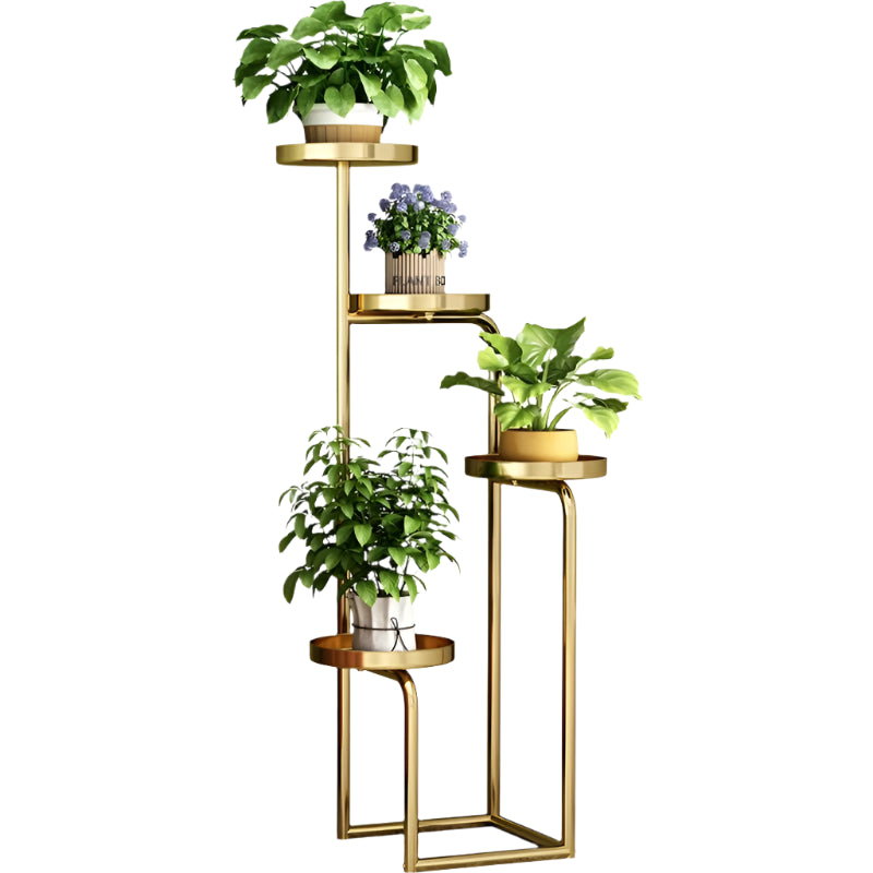 Floor-Standing Iron Plant Shelf 111cm Gold Display Rack