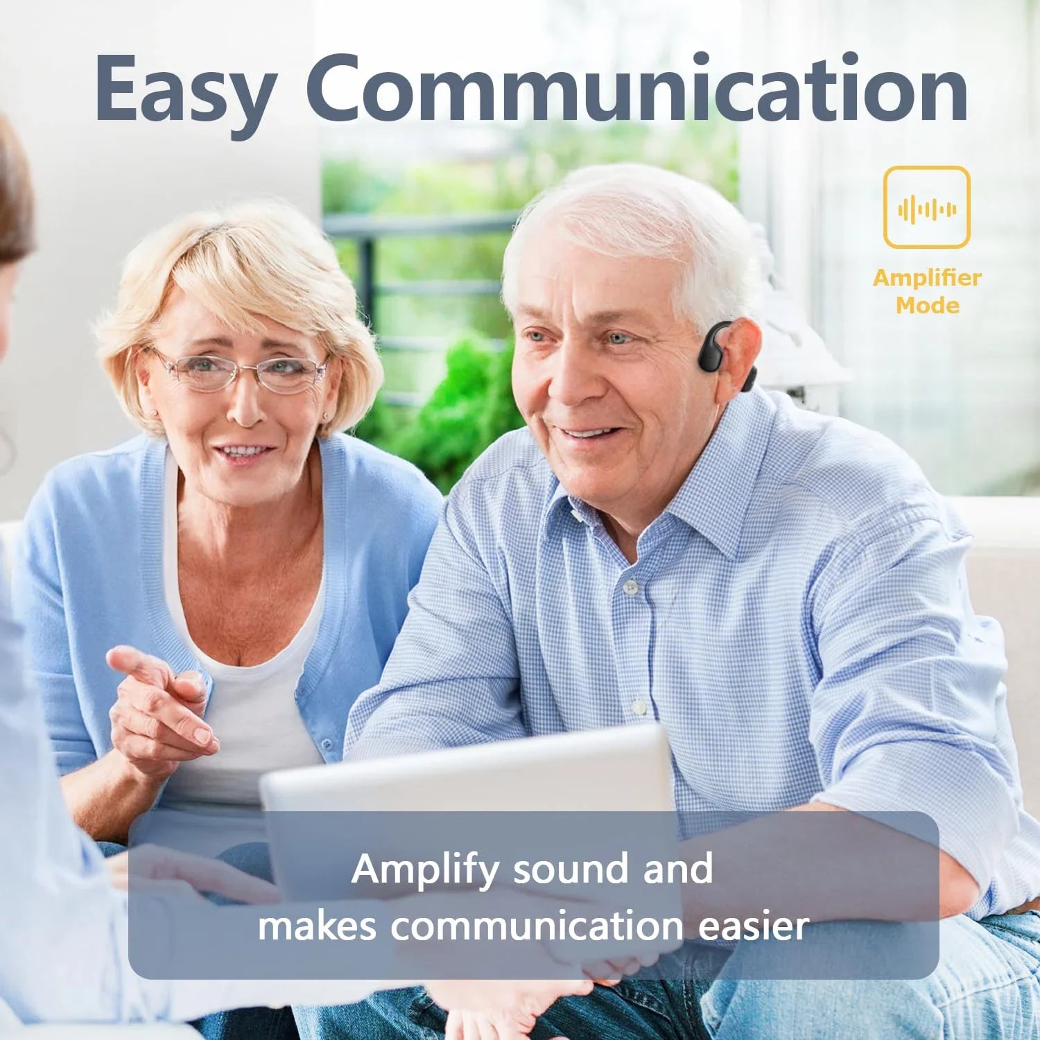Bluetooth Hearing Aid with Voice Prompts & Music Playback