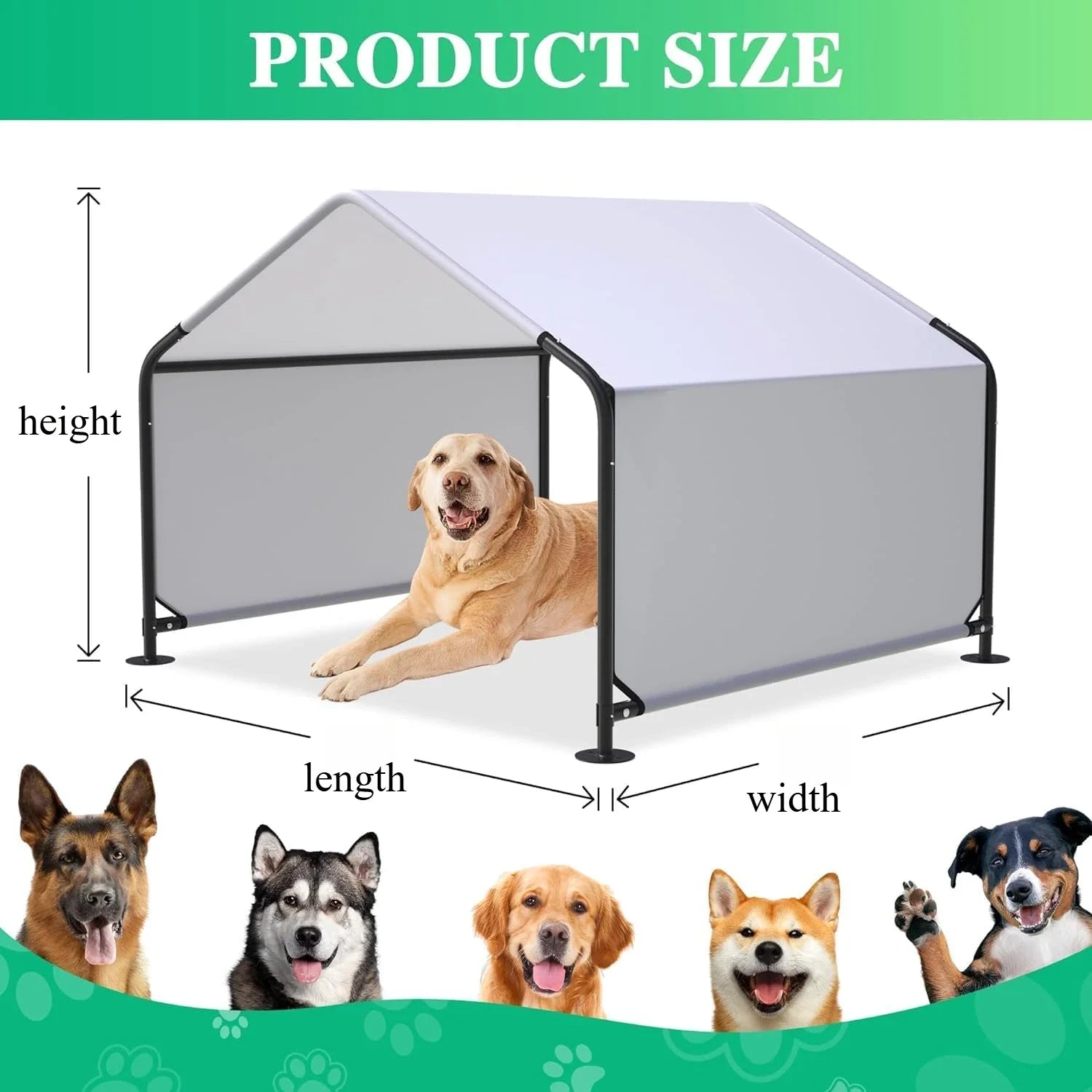 Foldable Outdoor Dog Tent – Waterproof Oxford Fabric, Black-S