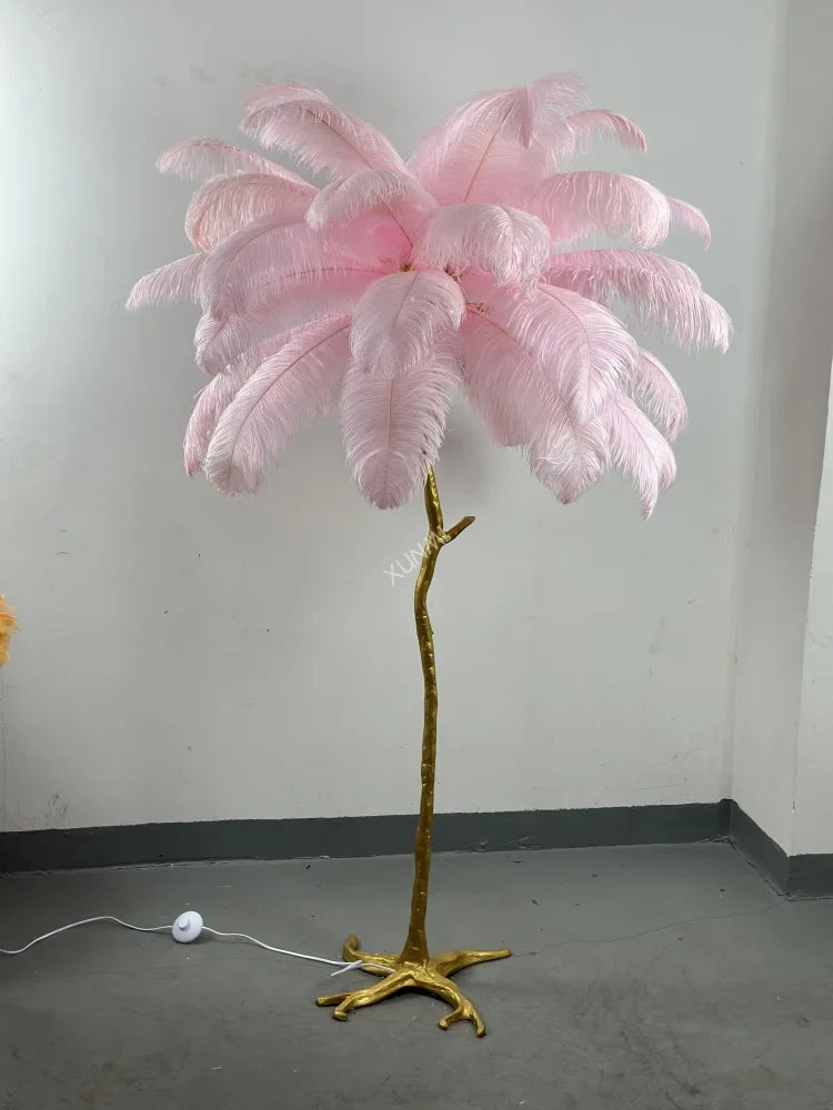 Modern Resin Feather Floor Lamp for Living Room