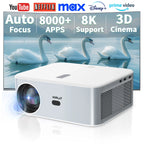 Smart Home Theater Projector with Auto Focus and Bluetooth