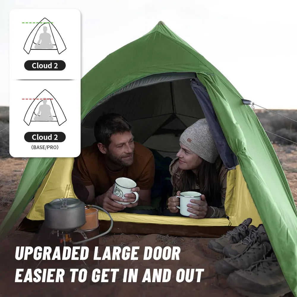 2 Person Ultralight Camping Tent with Skirt Amber