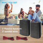 Passive Outdoor Speakers with Bass for Patio or Deck