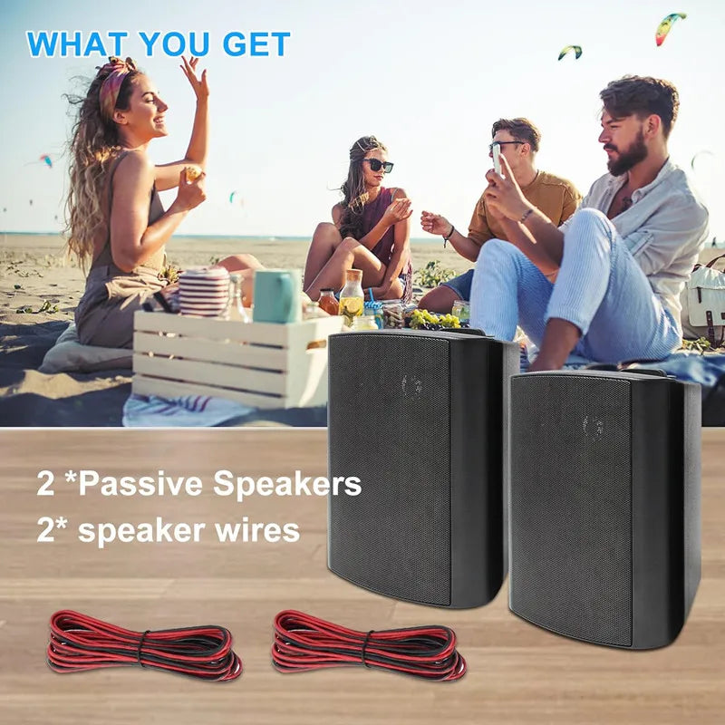 Passive Outdoor Speakers with Bass for Patio or Deck