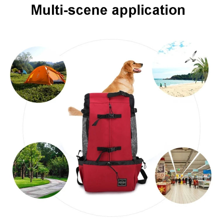 Extra Large Dog Travel Backpack Lightweight, Ventilated Design with Cushioned Base & Side Pockets