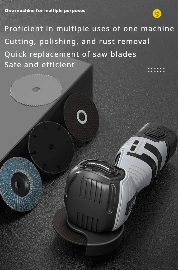 16.8V Cordless Angle Grinder Grey with Battery