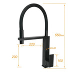 Pull-Out Swivel Kitchen Tap, Matte Black, Single Lever
