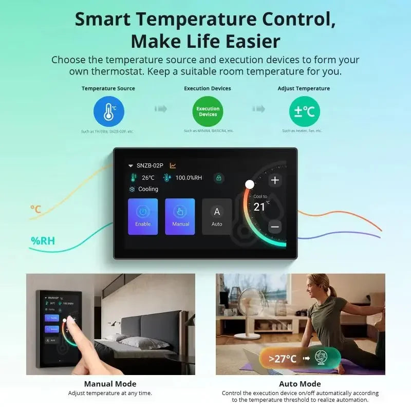 Smart Home Control Panel with Zigbee Hub and Camera View