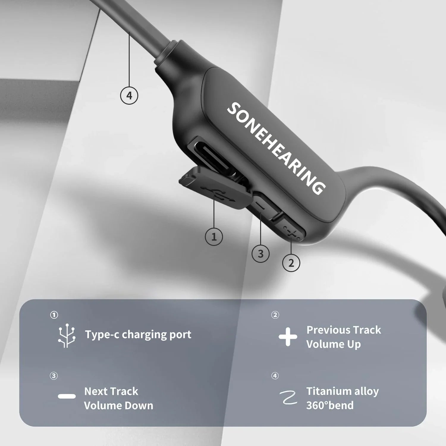Bluetooth Hearing Aid with Voice Prompts & Music Playback