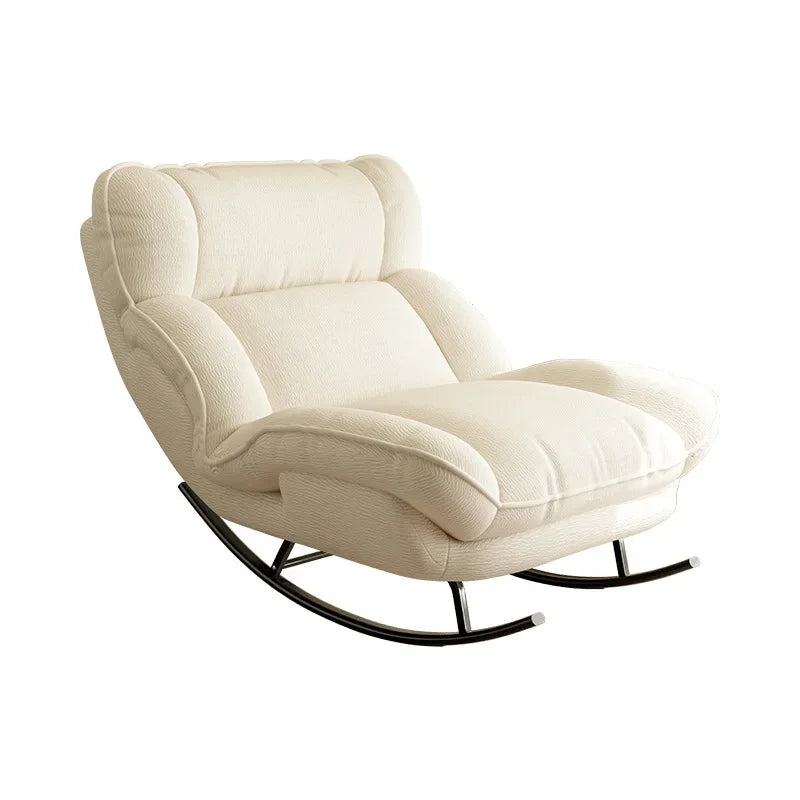 Modern Off White Rocking Sofa Chair Reclining Lounge Seat for Living Room