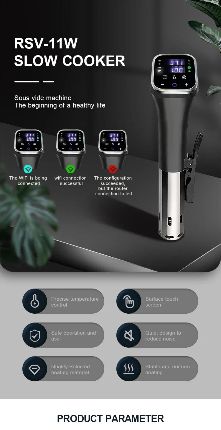 Smart Sous Vide Immersion Stick for Precise Slow Cooking