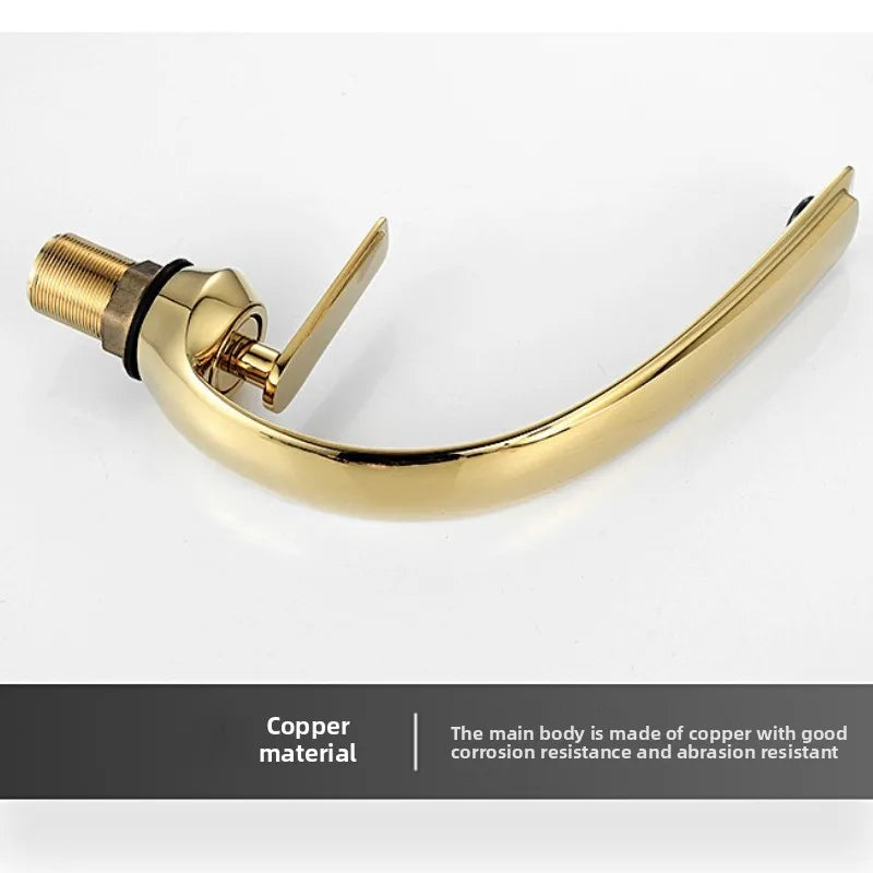 Vintage Brass Bathroom Sink Mixer Tap with Ceramic Lever for Hot and Cold Water