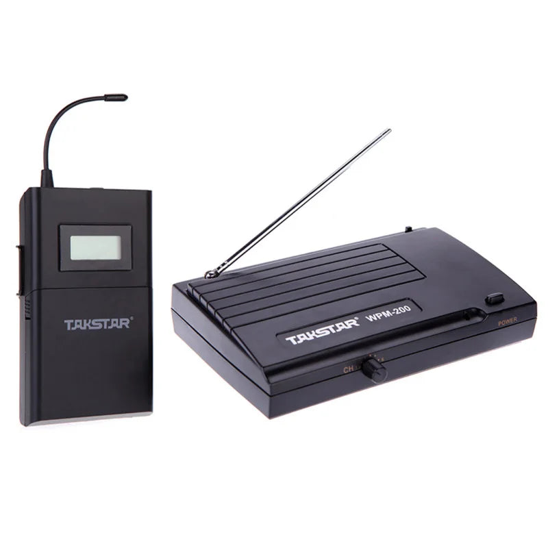 UHF Wireless Audio Receiver with Earphone and LCD Display