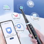 Cordless Electric Toothbrush with AI-Guided Brushing, 3D Micro-Vibrations & Travel Case