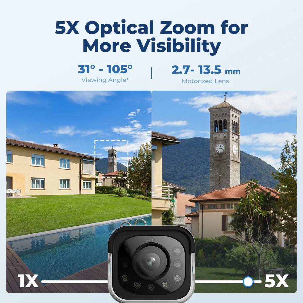 Smart Outdoor IP Camera with 4K Zoom & Detection