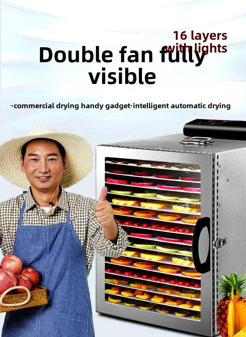 Home Food Dehydrator 16 Layers, Dried Fruit Maker & Meat Dryer Appliance