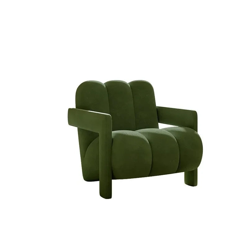 Modern Velvet Leisure Chair Comfortable Single Sofa for Living Room or Balcony
