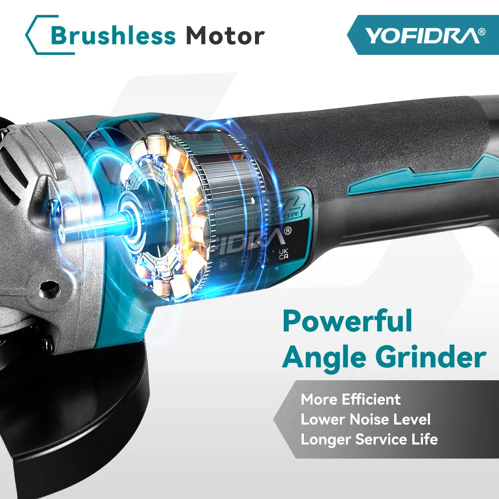 125mm Brushless Cordless Angle Grinder with 4 Speed Settings