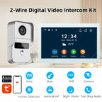 10" WiFi Video Doorbell System with 2-Wire Setup