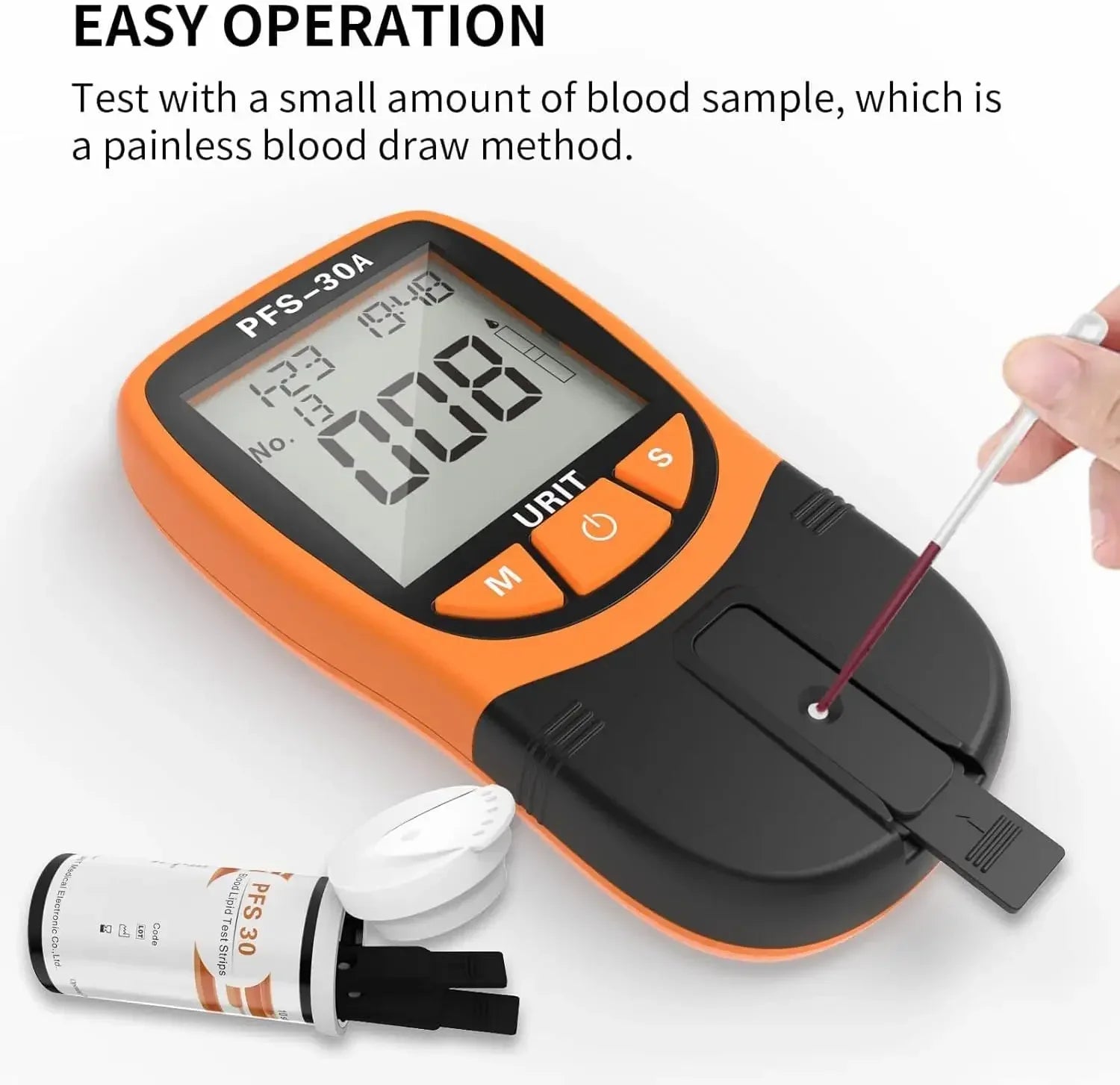 5-in-1 Blood Lipid Test Device – Includes 10 Cholesterol Strips for Rapid Home Monitoring