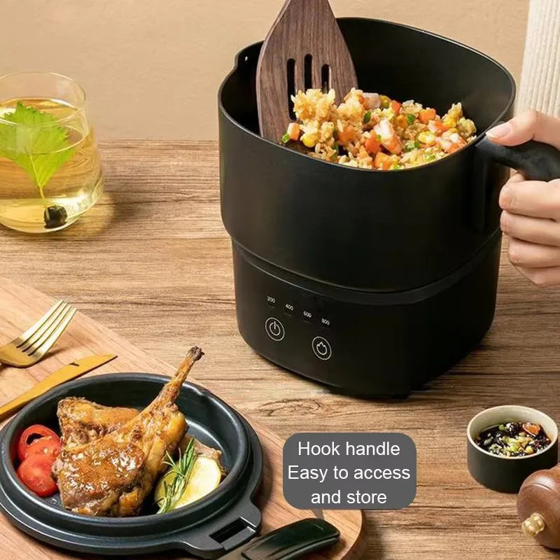 2.2L Portable Electric Cooker Fry, Stew, Grill & Takoyaki Maker with Non-Stick Pot, 800W Heating