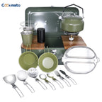 12-Piece Camping Cookware Moka Pot Set with Stove & Cups