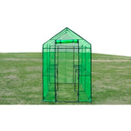 Heavy Duty Outdoor Greenhouse with Powder-Coated Steel Frame & 2 Shelves – 2.4m Long